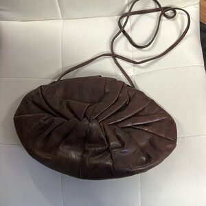 WOMAN'S VINTAGE Brown Leather Cross Body Purse